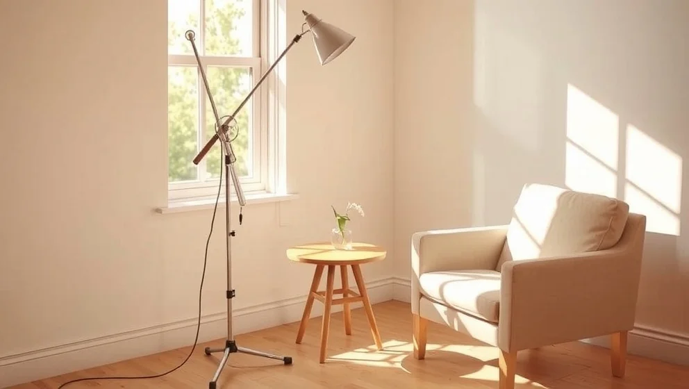 Vad är en 3-armad golvlampa från 50-talet